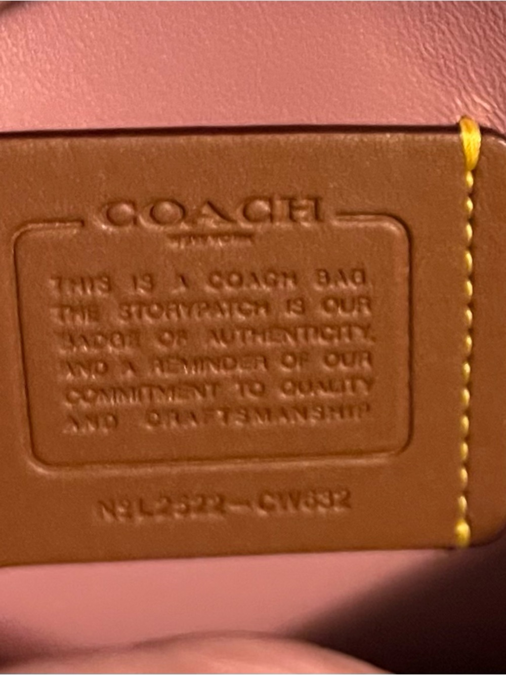 NWOT Coach, The Tabby bag 20, leather, in peony. - Picture 7 of 10